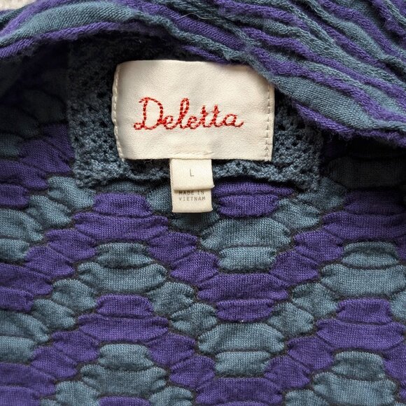 Anthropologie Deletta Textured Boho Stretchy Cowl Neck Sleeveless Top - Picture 5 of 8